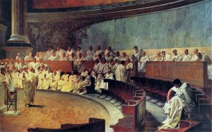 Cicerone denuncia Catilina in Senato (Cesare Maccari, 1880 ca)