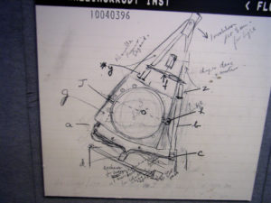 Bozza di un prototipo di tomografo fatta da Hounsfield.